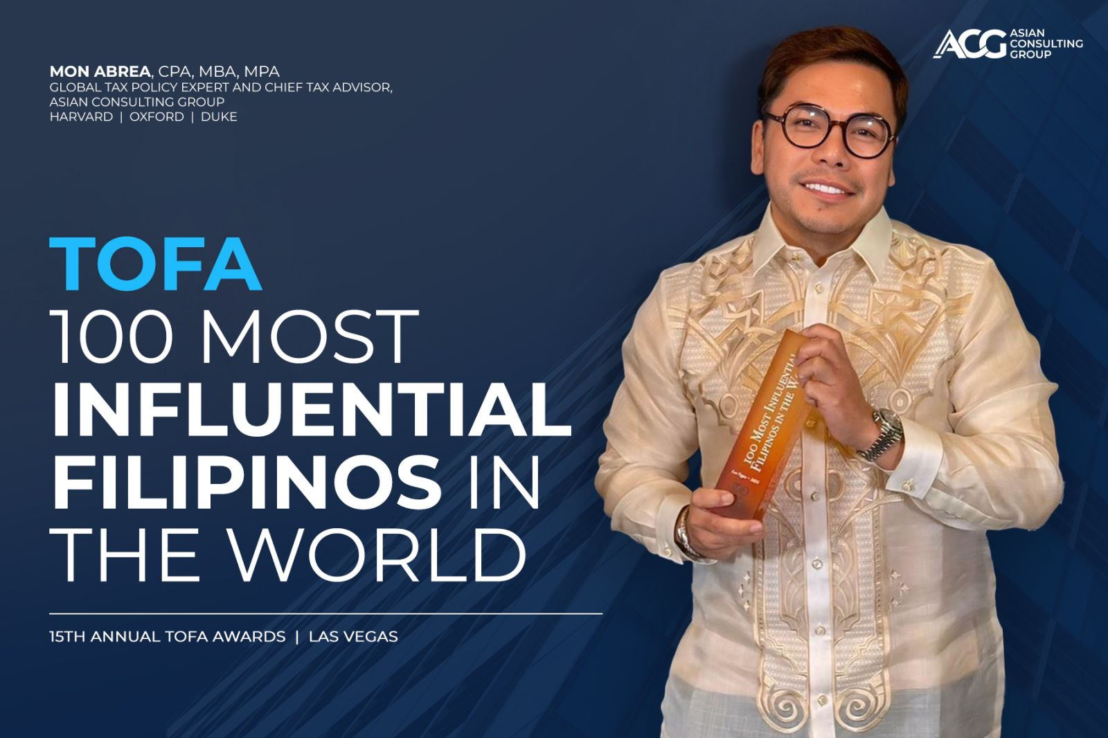 Redefining Influence: Mon Abrea Named Among the 100 Most Influential Filipinos in the World for Global Tax Policy Advocacy